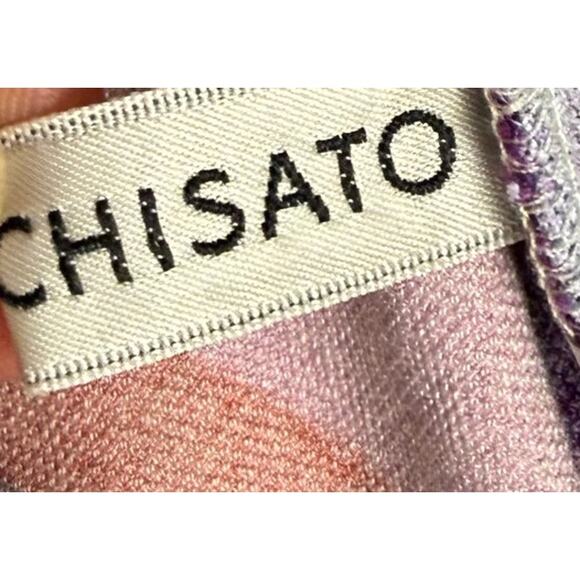 Tsumori Chisato Diagonal Striped Midi-Length Skirt Size 2 Elastic Waistband - Picture 12 of 14